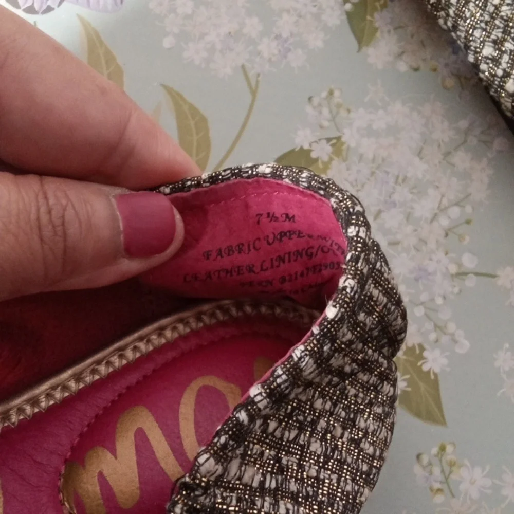 Sam Edelman Metallic Jewels Bow Balletcore Slip On Womens Shoes Size 7.5